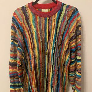 Vintage Coogi Classic Australia Pure Silk Sweater Multicolored Size Large
